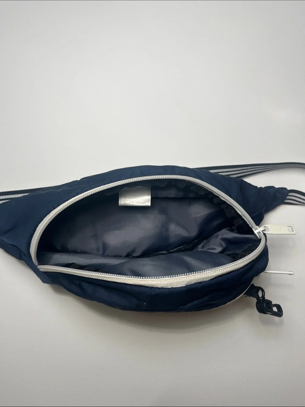 Adidas Navy Blue Fanny Pack Belt Bag with White Accents